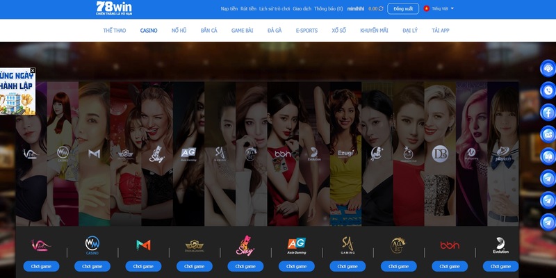 78win 12 Cung cấp hơn 1000 game casino cực hay cho bạn tham gia
